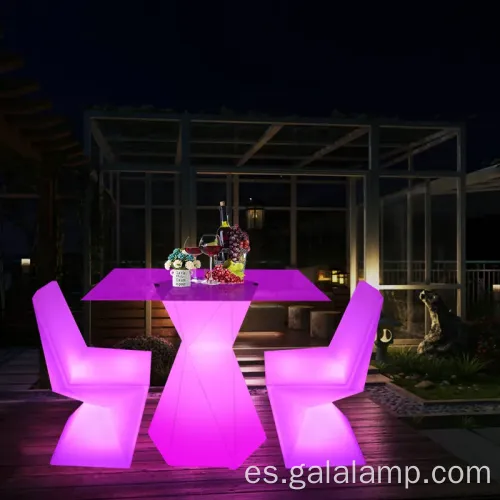 Elegante juego de comidas al aire libre luminosa LED